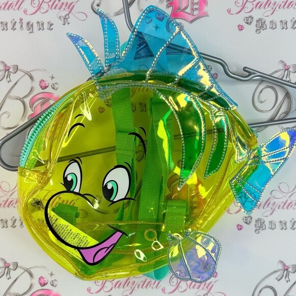Disney Handbags - Disney backpack little mermaid flounder fish Yellow and Blue Fish Backpack